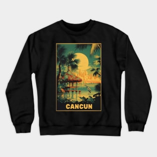 Cancun, Mexico, Travel Poster Crewneck Sweatshirt